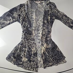 Elegant Black and Gray Long Sleeve Top